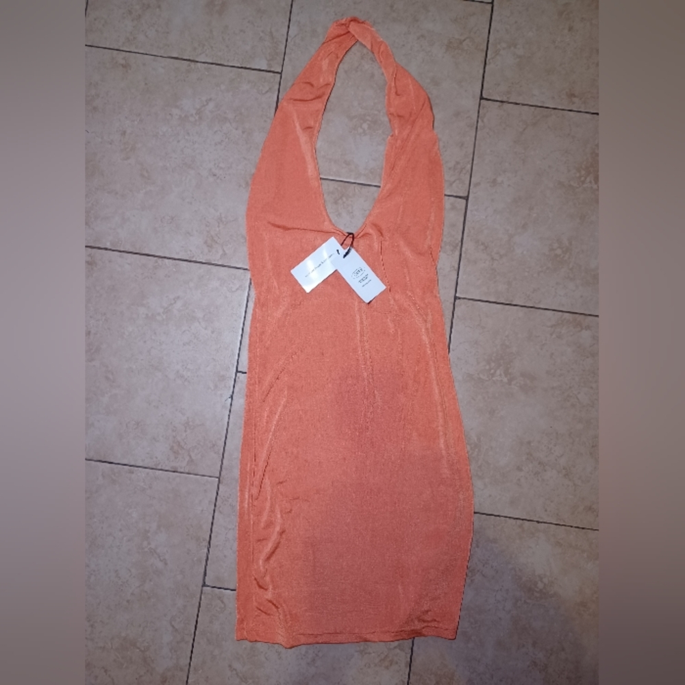 Cider -  Rust Color Medium Mini Dress.